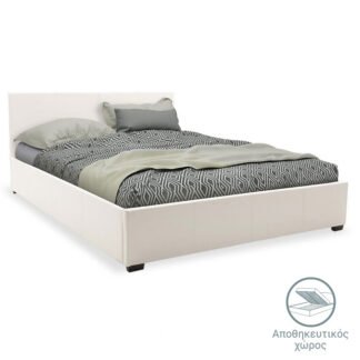 Κρεβάτι Norse pakoworld pu λευκό με αποθηκευτικό χώρο 160x200εκ