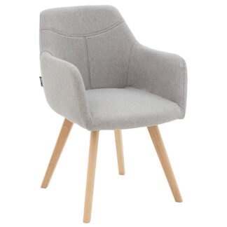 Πολυθρόνα Nasima pakoworld ύφασμα γκρι-φυσικό 57x58x84εκ