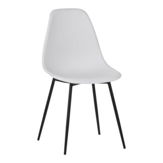 Καρέκλα Ballen pakoworld pp λευκό με μαύρα μεταλλικά πόδια 41.5x53x84.5εκ