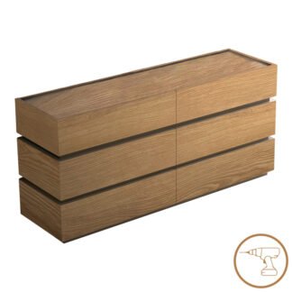 Συρταριέρα Sonlen pakoworld mdf σε oak απόχρωση 120x40x72εκ