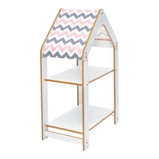 Ραφιέρα τ. Montessori Zoilen pakoworld λευκό-ροζ mdf 50x30x80εκ