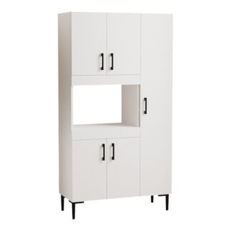 Ντουλάπια κουζίνας Defne pakoworld σε λευκή απόχρωση 89x37.5x160εκ