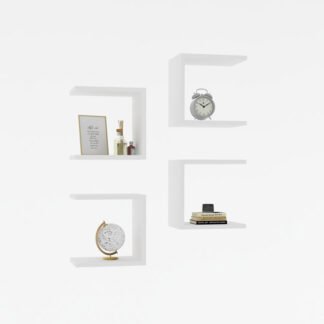 Ραφιέρα τοίχου Perari pakoworld 4τεμ.σε λευκή απόχρωση 30x19.6x30εκ