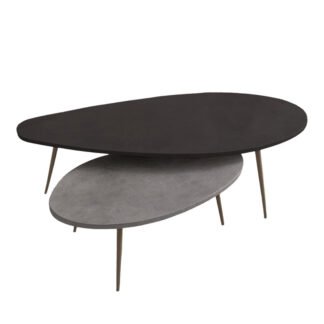 Τραπέζι σαλονιού Monty pakoworld 2 τεμ. σε απόχρωση σε μαύρο-γκρι απόχρωση 116x46x46εκ