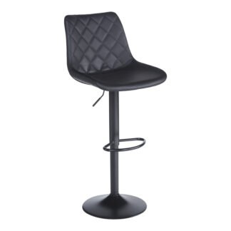 Σκαμπό μπαρ Libra pakoworld pu-μέταλλο σε μαύρη απόχρωση 49x55x115εκ