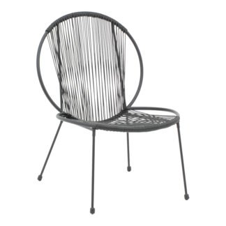 Καρέκλα κήπου Dapper pakoworld μαύρο μέταλλο-pe μαύρο 64.5x71x92.5εκ