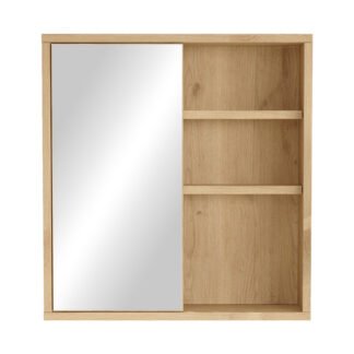 Ντουλάπι μπάνιου Bagno με καθρέπτη pakoworld oak 60x14.5x63.6εκ