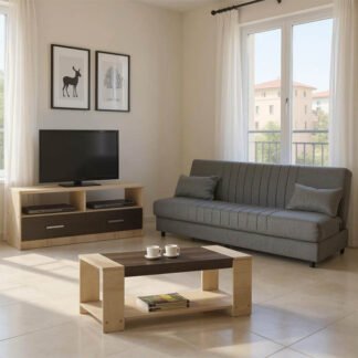 Φοιτητικό πακέτο επίπλων σαλονιού Living pakoworld σετ 3 τμχ