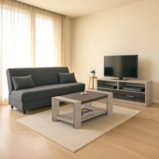 Φοιτητικό πακέτο επίπλων σαλονιού New Living pakoworld σετ 3 τμχ