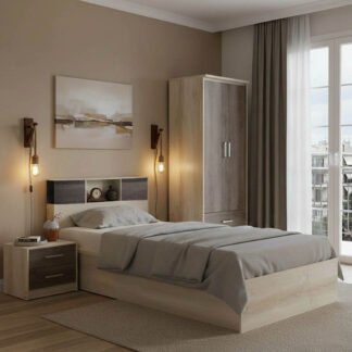 Σετ Κρεβατοκάμαρας Olympus Castillo Toro με Κρεβάτι 120x200εκ Σετ 3τεμ