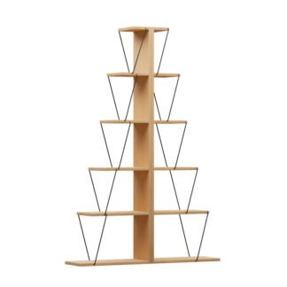 Βιβλιοθήκη mini Tars pakoworld sonoma-μαύρο 100x22x150εκ