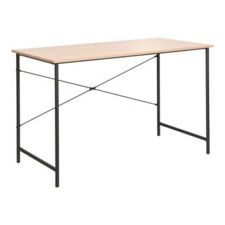 Γραφείο εργασίας Senzia pakoworld σε φυσική απόχρωση με μαύρο μέταλλο 120x60x75εκ