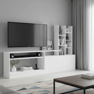 Σύνθετο σαλονιού Seruno pakoworld λευκό 170x25x100εκ