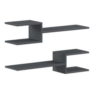 Ραφιέρα τοίχου Galler pakoworld ανθρακί 79x19.5x18εκ