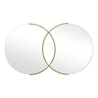 Καθρέπτης διπλός Miryata pakoworld μέταλλο σε χρυσή απόχρωση 105x3x60εκ