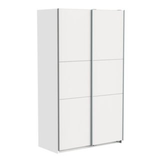 Ντουλάπα ρούχων Kawen pakoworld δίφυλλη με συρόμενες πόρτες λευκό 116.5x60x203εκ