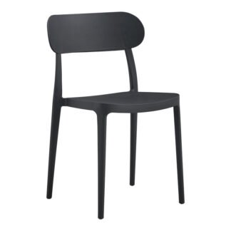 Καρέκλα Amvroan στοιβαζόμενη pakoworld με UV protection ανθρακί pp 51x49x79.5εκ