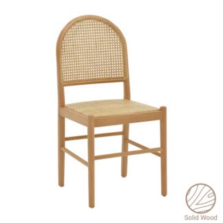 Καρέκλα Alessia pakoworld ξύλο οξιάς-rattan φυσικό 43x44x89εκ