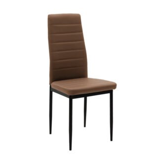 Καρέκλα Parker pakoworld PU καφέ-μαύρο πόδι 42x48x98εκ