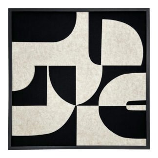 Πίνακας με πλαίσιο Jeire pakoworld μαύρο-λευκό 62x2.5x62εκ