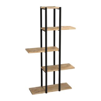 Επιδαπέδια ραφιέρα Ploko pakoworld oak μελαμίνης-μαύρο μέταλλο 60x24.7x111εκ