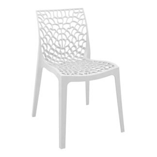 Καρέκλα στοιβαζόμενη Hush pakoworld pp σε λευκή απόχρωση 41x53x80.5εκ