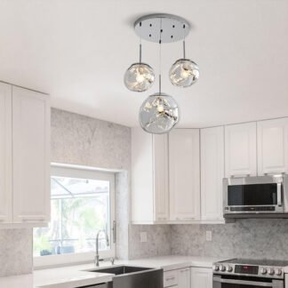 Φωτιστικό οροφής Dolcie pakoworld μέταλλο ασημί Φ20x100εκ