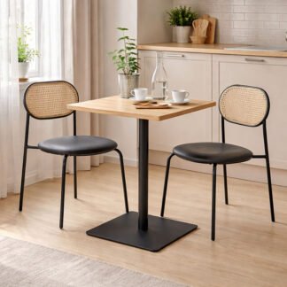 Τραπέζι Nerobian pakoworld mdf σε sonoma απόχρωση 60x60x75εκ