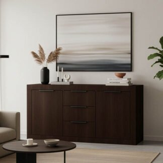 Μπουφές Doha pakoworld σε wenge απόχρωση 150x45x80.5εκ