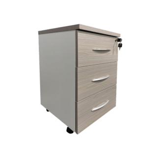 Συρταριέρα γραφείου τροχήλατη Armadi pakoworld σε sonoma-λευκή απόχρωση 40x40x55εκ