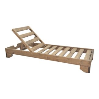 Ξαπλώστρα Fendy pakoworld ξύλο ελάτου σε καρυδί απόχρωση 71.5x200x24εκ