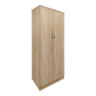 Ντουλάπα δίφυλλη Athos pakoworld σε Sonoma απόχρωση 80x42x180εκ
