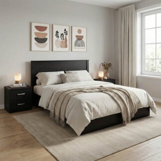 Σετ Κρεβατοκάμαρας Athos Wenge με Κρεβάτι 140x200εκ Σετ 3τεμ