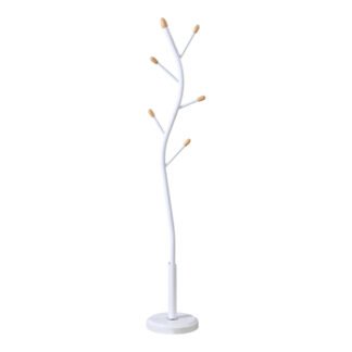 Καλόγερος Portu pakoworld μέταλλο σε λευκή-φυσική απόχρωση Φ30x170εκ