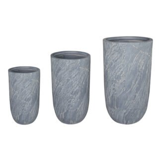 Κασπώ Anteria pakoworld σετ 3τεμ κεραμικό σε γκρι απόχρωση