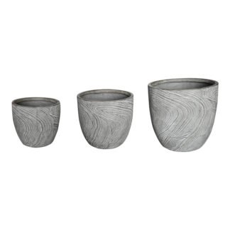 Κασπώ Anthea pakoworld σετ 3τεμ κεραμικό σε αντικέ γκρι απόχρωση