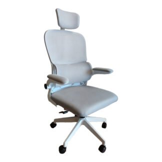 Καρέκλα γραφείου Recko pakoworld ύφασμα mesh σε γκρι απόχρωση 64x58x123-133εκ