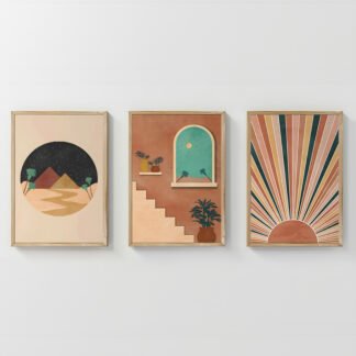 Πίνακας Venven pakoworld τρίπτυχος με ψηφιακή εκτύπωση και πλαίσιο 33x1.5x48εκ