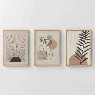 Πίνακας Gonma pakoworld τρίπτυχος με ψηφιακή εκτύπωση και πλαίσιο 33x1.5x48εκ