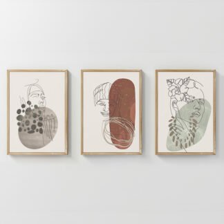 Πίνακας Aelra pakoworld τρίπτυχος με ψηφιακή εκτύπωση και πλαίσιο 33x1.5x48εκ