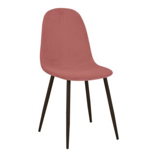 Καρέκλα Bella pakoworld σάπιο μήλο βελούδο με μεταλλικό μαύρο πόδι 43.5x52x89εκ