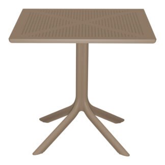 Τραπέζι Groovy pakoworld διατρητο pp cappuccino 80x80x74εκ