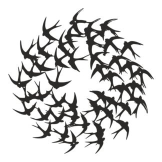 Διακοσμητικό τοίχου Swarm pakooworld μαύρο μεταλλικό Φ50x0,15εκ