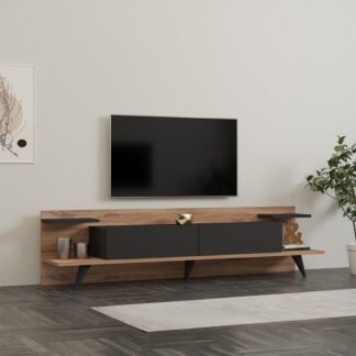 Έπιπλο τηλεόρασης Astry pakoworld καρυδί με ανθρακί 180x36,8x45εκ