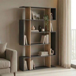 Βιβλιοθήκη Mito pakoworld ανθρακί - sonoma 108.5x25x161εκ