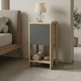 Κομοδίνο Reppo pakoworld sonoma-ανθρακί 30x30x55εκ