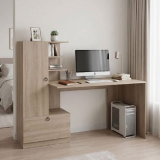 Γραφείο εργασίας με βιβλιοθήκη Felanbo pakoworld sonoma 160x60x125εκ