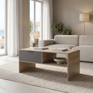 Τραπέζι σαλονιού Felina pakoworld sonoma-ανθρακί 100x50x45εκ