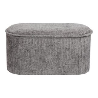 Σκαμπό-μπαούλο Trebia pakoworld γκρι ύφασμα 76x38x38εκ