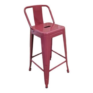 Σκαμπό μπαρ μεσαίου ύψους με πλάτη Utopia pakoworld terracotta 42x42x86εκ